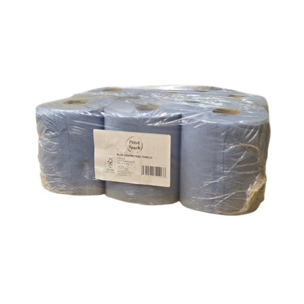 Pearl Spark Blue Centre Feed Rolls 264 Sheets x 6 Rolls